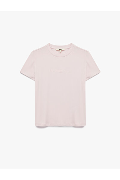 Koton Pink Women's Crew Neck T-Shirt