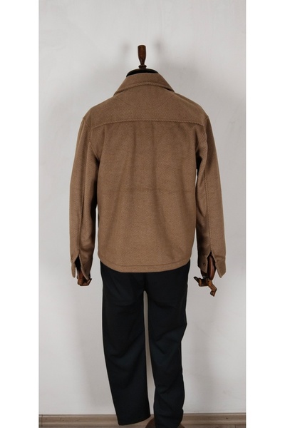 MODA YÜN KARIŞIMLI KİSA KAŞE ERKEK MONT