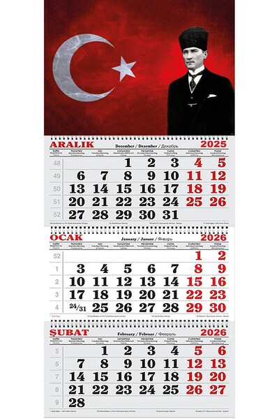 GENC DIJITAL BASKI 2026 Yılı Gemici Takvimi- Atatürk ve Ay Yıldız