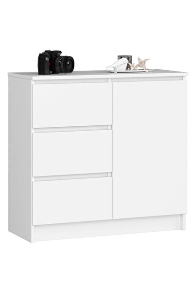 SERSIMO Συρταριέρα JERRY με 3 συρτάρια και ντουλάπι με ράφια, πλαστικοποιημέν...