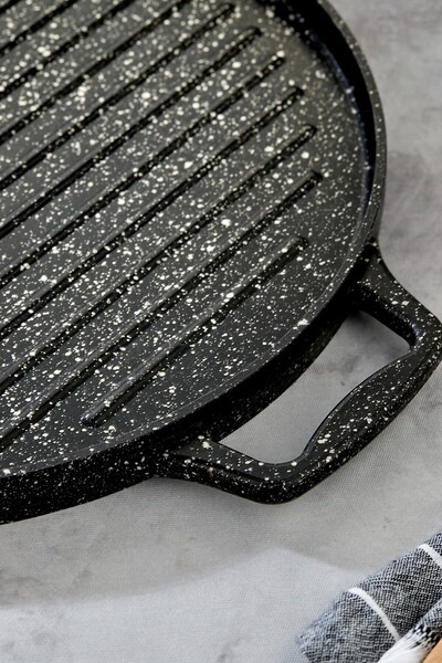 Cooker 34 cm Cast Granite Coated Pan Double Handle Pancake Pan