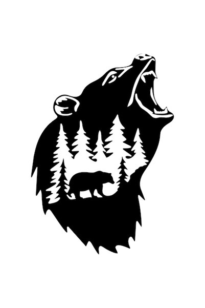 Oracal 651 Sticker, Off Road Bear, Black, 30cm