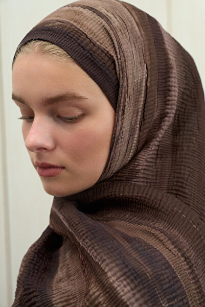 cs camellia scarf Elenora Muslin Shawl - Bitter Brown