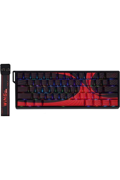 Epomaker AULA WIN60 HE 60% Wired Magnetic Gaming Keyboard (Red Topographic)