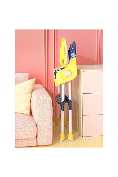 Flippy Καρεκλάκι φαγητού Flippy 2 σε 1, 6 μηνών–5 ετών, ρυθμιζόμενο, δίσκος, ρόδες με φρένο, καλάθι, παιχνίδι, μπλε/κίτρινο