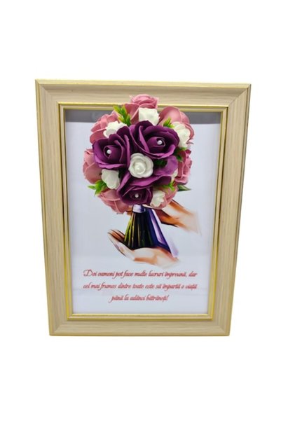 T&M Personalizare Tablou înrămat A4 (30x21 cm) - „Doi oameni pot face multe l...
