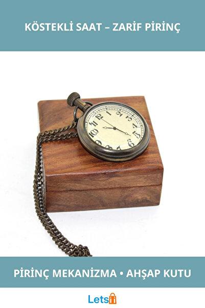 Letsii Elegant Brass Chain Watch with Wooden Box