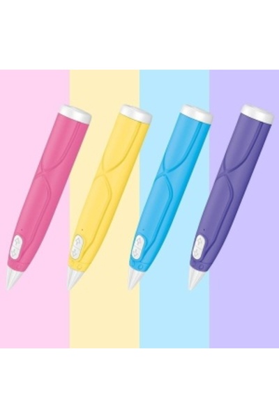 CREATIVE 3D Pen Set with 3 Colored Filaments 1.75 mm, 18 x 3 cm, blue/yellow/pink/purple