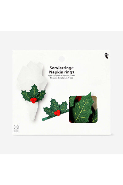 Flying Tiger Copenhagen 4'lü Yılbaşı Peçete Halkası Seti