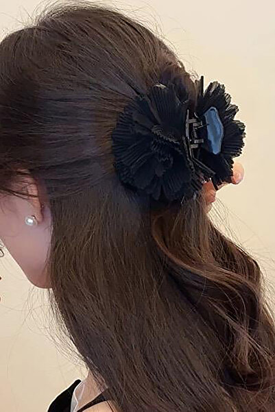 TAKIŞTIR Black Color Flower Figured Latch Buckle