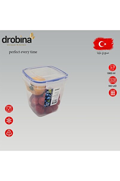 drobina حافظة طعام تركي دروبينا مربع عميق 1900 مل