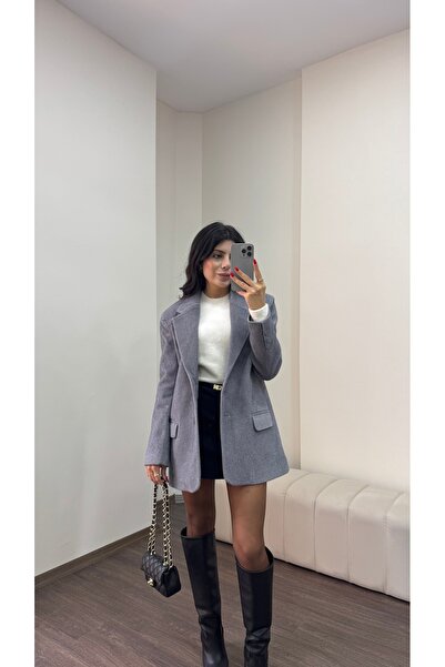 LOISY Women's Blazer Cut Fur Jacket