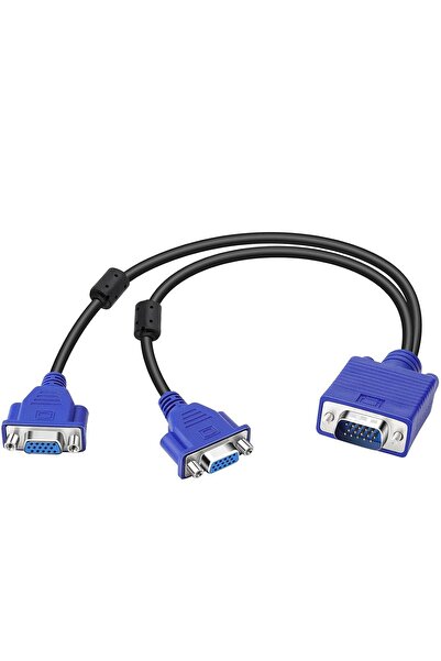 AXIYIBZI Dual VGA Splitter Cable (1 Male to 2 Female) Y-Shaped for Dual Display