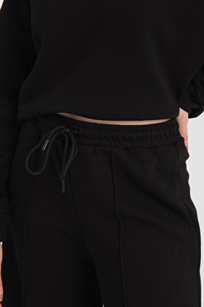 Store Wide leg ribbed women's trousers/sweatpants with drawstring
