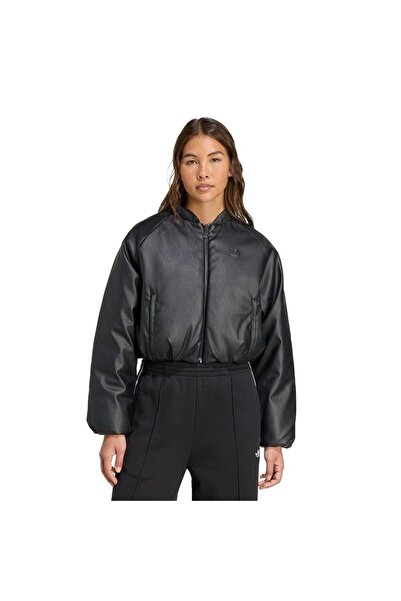 adidas Kadın Siyah Mont PLEATHER BOMBER JX5332