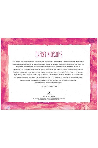 Galison Michael Storrings Cherry Blossoms 1000 Piece Puzzle