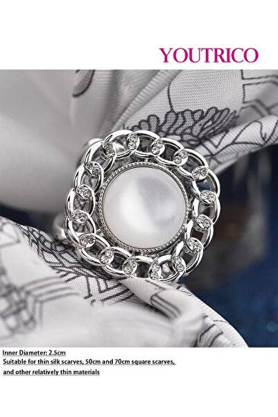 Youtrico British Round Tile Silk Scarf Buckle - Classic Elegant Accessory for...