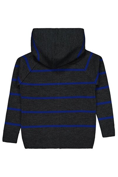 Civil Boys Striped Patterned Cardigan for Ages 10-13 - Gray11-12 Years Old