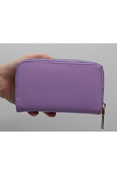 Bevitton Lilac Leather Coin Compartment Large Card Holder Medium Women's Wallet 006