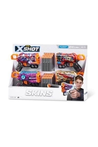 Zuru X-Shot Skins Pistol Set, 4 Pieces, Multicolor