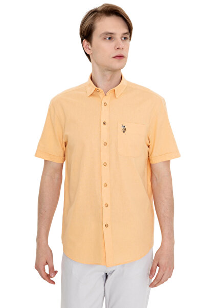 U.S. Polo Assn. Men's Orange Short Sleeve Shirt