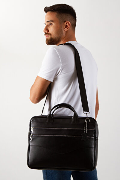saraci leather craft Saraci Genuine Leather Laptop Briefcase – Genuine Leather Office and Travel Bag
