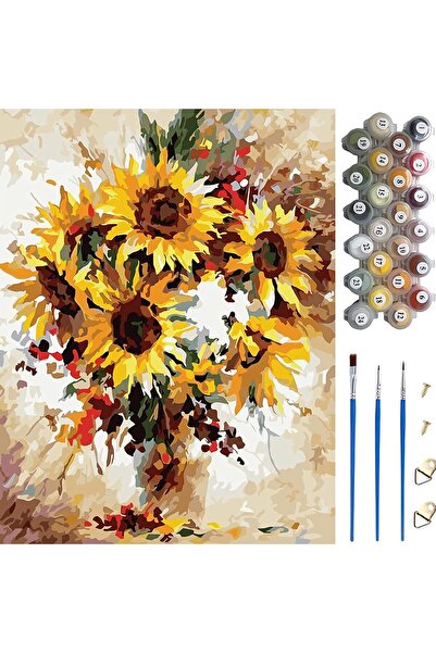 SULFAR مجموعة الرسم بالأرقام، قماش (بدون إطار) مقاس 40×50 سم، مع 3 فرش و24 لو...