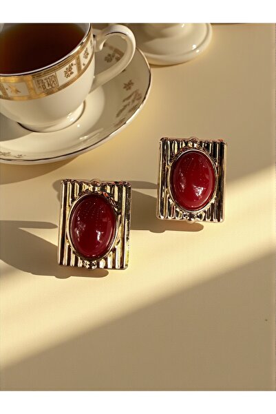 Bo Takı ve Aksesuar Vintage Burgundy Earrings