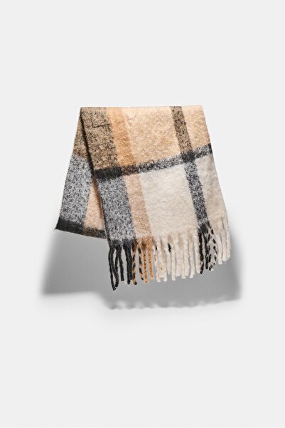 Stradivarius Kalın kareli atkı