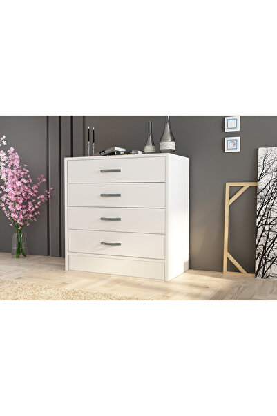 Remaks Fatsa 4 Çekmeceli Şifonyer - Beyaz
