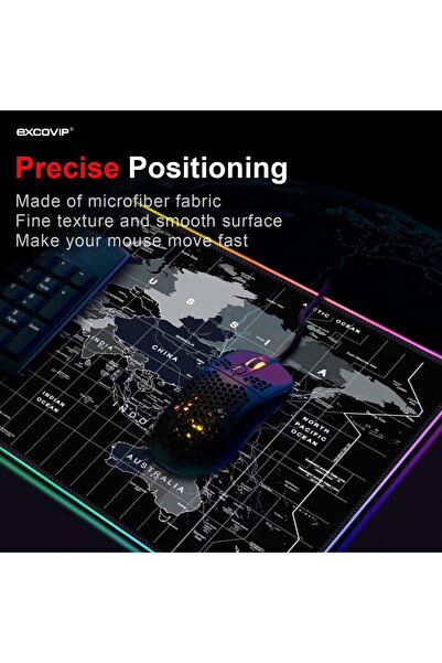 excovip RGB Extended Space Mouse Pad, Large 800×300mm LED Desk Mat, Waterproof Non-Slip