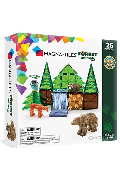 007 مجموعة بناء مغناطيسية من ماجنا تايلز - حيوانات الغابة - 25 قطعة