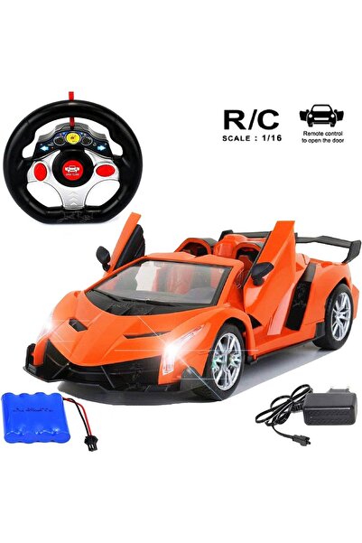 magicwand 1:16 Rechargeable RC Lambo - Remote, Opening Doors, LED Headlights (Red or Orange)