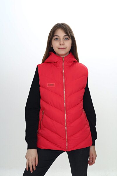 Toontoy Pomegranate Flower Girl's Water Repellent K Hooded Inflatable Vest wi...