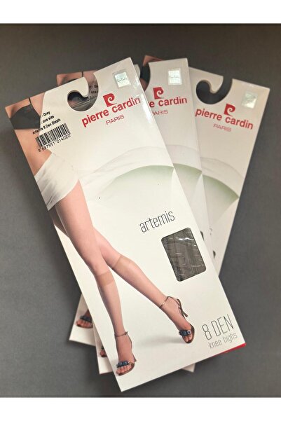 Pierre Cardin 3-Pack of 8 Den Semi-Shiny Thin Knee-High Pantyhose (Grey-Anthracite)