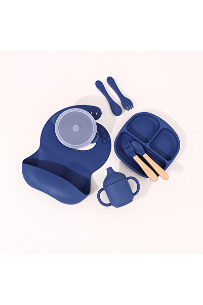 OEM Set de hranire pentru bebelusi din silicon, 10 piese, albastru