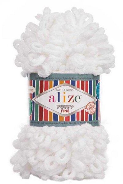 Alize Puffy Fine Self-Adhesive White 5 Pieces Size: 55