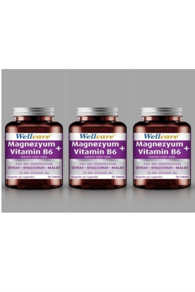 Wellcare Magnezyum + Vitamin B6 30 Tablet 3 Adet
