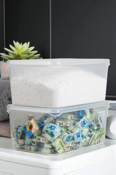 Ecolux 2 Adet 6 Litre Hava Almaz Kapaklı Tablet Deterjanlık, Toz Deterjanlık, Banyo Düzenleyici