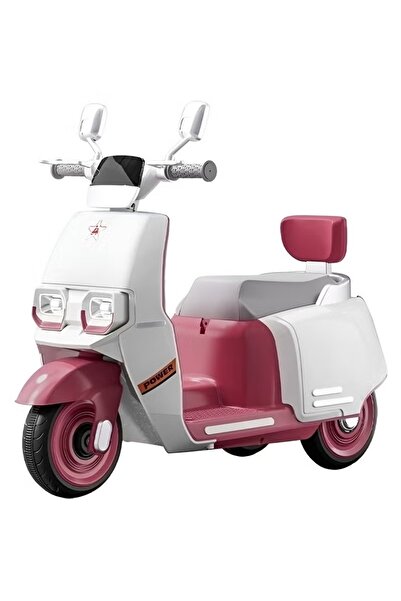 Toybox Stylish Electric Scooter for Kids with LED Lights, Music & 6V, BO Pink Ride-On Toy with Backrest