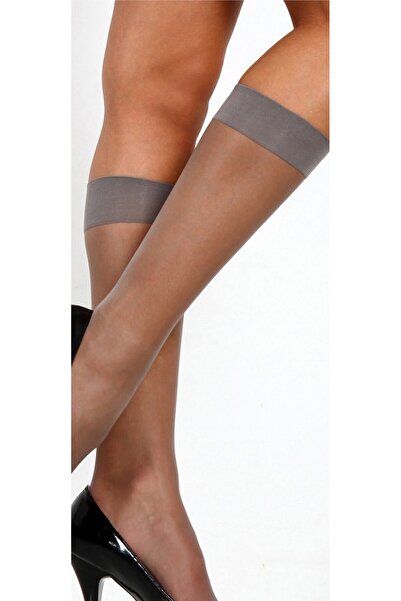 Pierre Cardin 3-Pack of 8 Den Semi-Shiny Thin Knee-High Pantyhose (Grey-Anthracite)