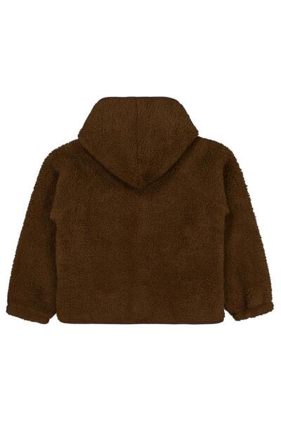 Civil Girls Plush Detailed Cardigan for Ages 10-13 - Brown 11-12 Years Old