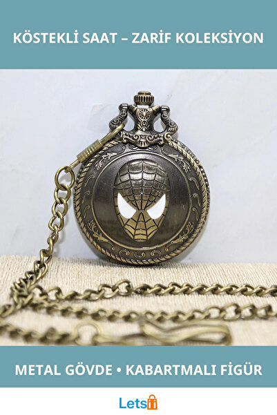 Letsii Örümcek Adam Tasarımlı Metal Köstekli Saat Koleksiyonu
