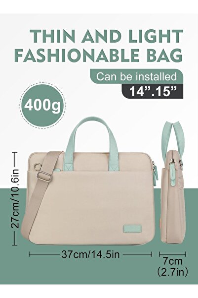 URbazaar 15.6" Laptop Bag - Shoulder/Messenger with Cable Organizer, Waterproof, Unisex (14-15.6")