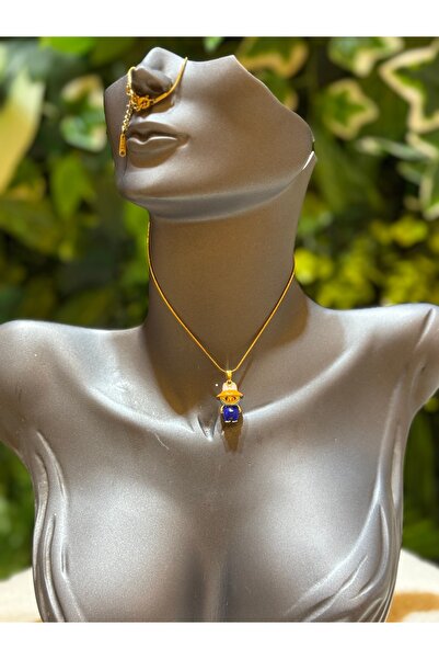 STAİNLES Mavi Labubu Figürlü Kadın Çelik Kolye