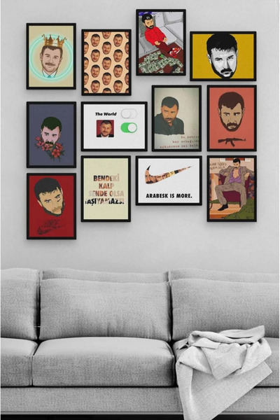 TABLOX Set de pictură MDF Azer Bülbül 12 piese