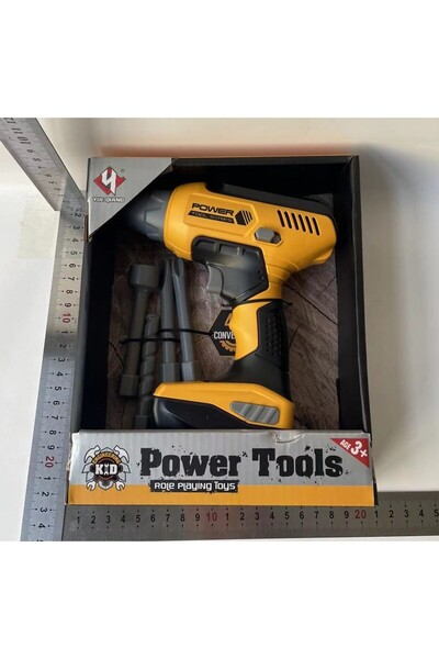 Flippy Children's Drill Toy Set with 4 Interchangeable Bits, Plastic, Interactive, Orange