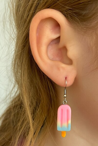 TAKIŞTIR Mixed Color Ice Cream Figured Children's Earrings (Pair)
