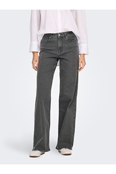 ONLY Jeans mit weitem Bein ONLSANNA Hohe Taille Weiter Beinschnitt Jeans