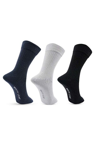 White Leaf 3 Pairs Men's Corporate Crew Socks – Breathable, Moisture-Wicking,...